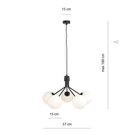 Lámpara de techo Avona Opal (5 luces)