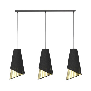 Lámpara colgante Vist Negro+Oro (3 luces)