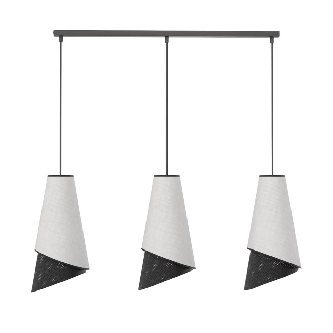 Lámpara colgante Vist Negro+Gris (3 luces)