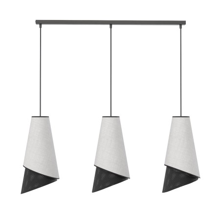 Lámpara colgante Vist Negro+Gris (3 luces)