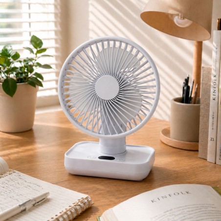 Ventilador de mesa con batería Fanito Blanco 4 Vel.