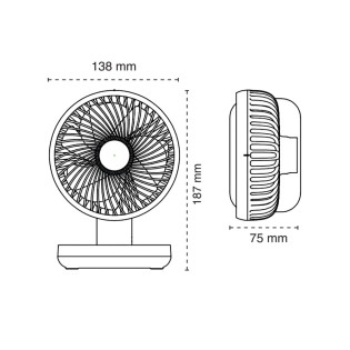 Fanito White 4-speed battery-powered table fan