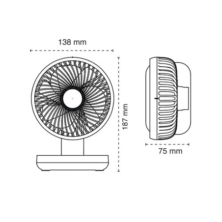 Fanito White 4-speed battery-powered table fan