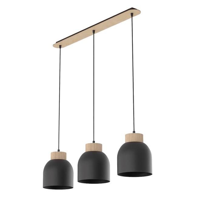 Lámpara colgante Oka Negro (3 luces)