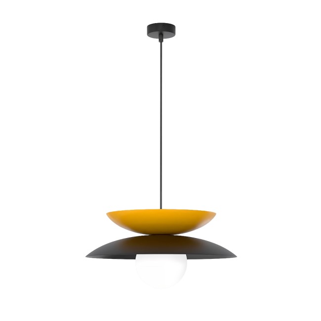 Lámpara colgante Mor Negro+Amarillo
