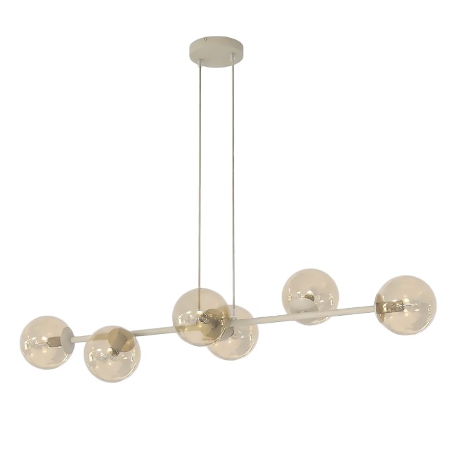 Odra Moka Amber Pendant Lamp (6 lights)