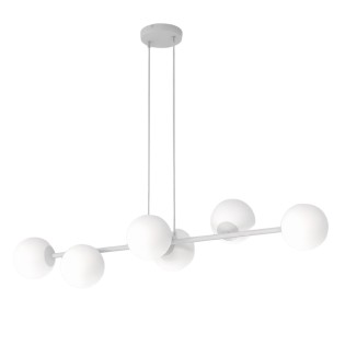 Odra Gray Opal Pendant Lamp (6 lights)