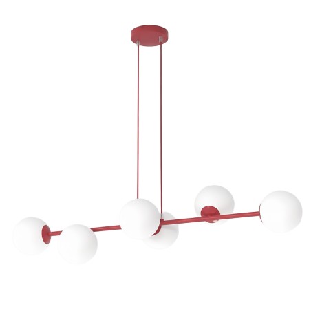 Odra Bordeaux Opal Pendant Lamp (6 lights)