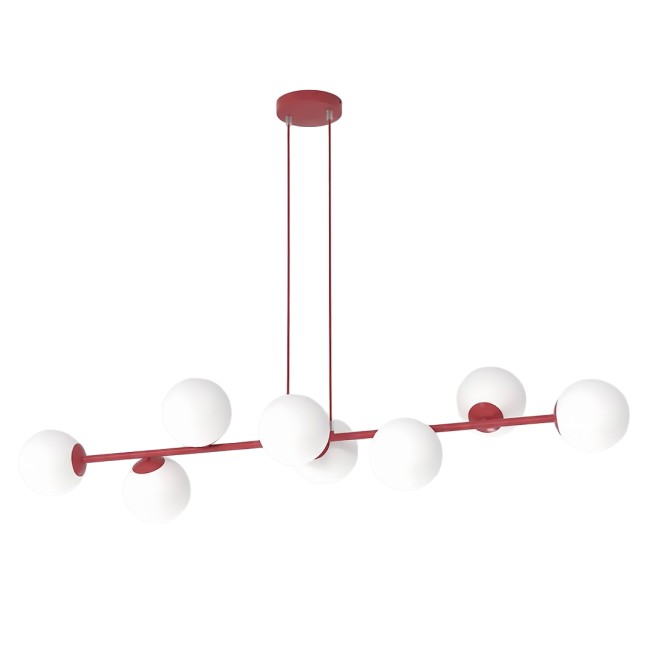 Odra Bordeaux Opal Pendant Lamp (8 lights)