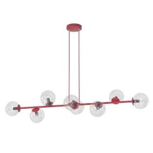 Odra Burgundy Transparent Pendant Lamp (8 Lights)