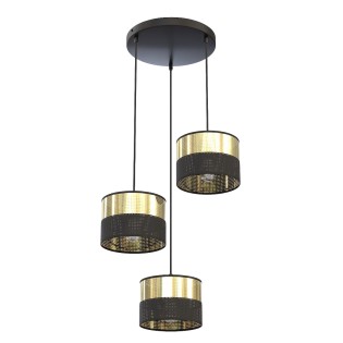 Velto II Black+Gold Pendant Lamp (3 lights)