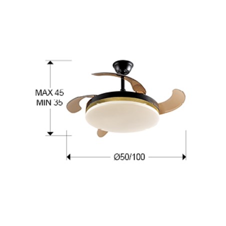 LED fan with folding blades Vento Dim (36W)