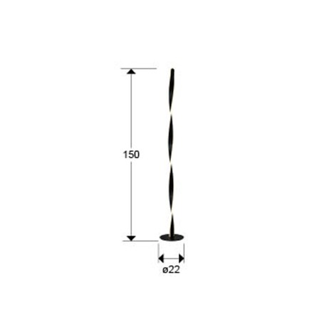 LED Floor Lamp Twist Black (40W)