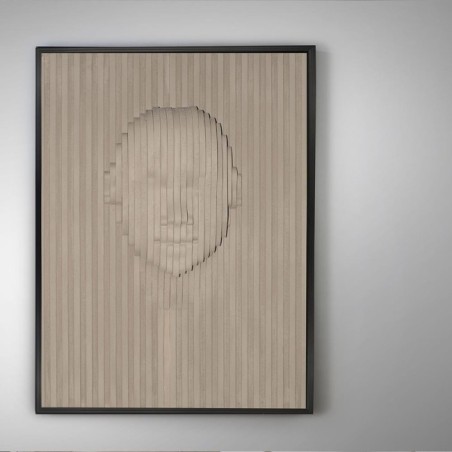 Beige Bas-Relief Face (90x120)