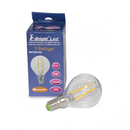 Bombilla filamento LED (6W). Luz cálida.