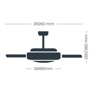 LED Ceiling Fan Folding Blades Surpino White CCT Dim (48W)
