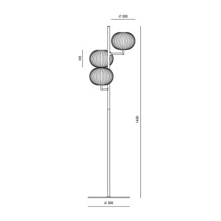 Lámpara de pie Irzo (3 luces)