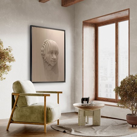Beige Bas-Relief Face (90x120)