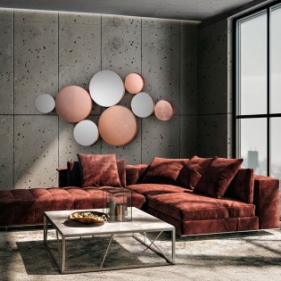 MALMO- ESPEJO ORO ROSA 165X90