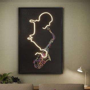Picture with LED light Saxofón (120x80cm.)
