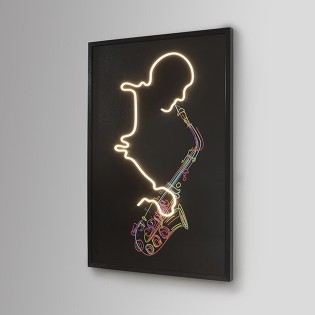 Picture with LED light Saxofón (120x80cm.)