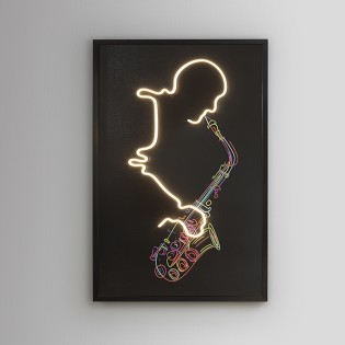 Picture with LED light Saxofón (120x80cm.)