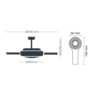 Astra Eco White 48W CCT/Dimmable LED Fan + Handheld Fan