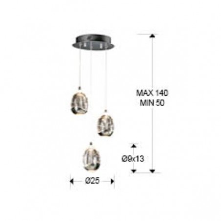 Lámpara Rocio LED Cromo