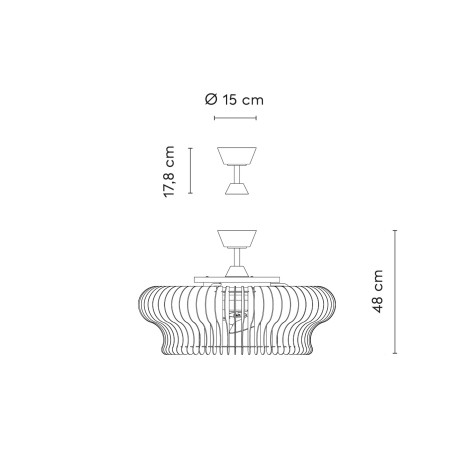 Base + downrod for Daya Style ceiling fan