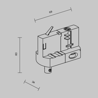 Connector for Trinity three-phase track pendant light