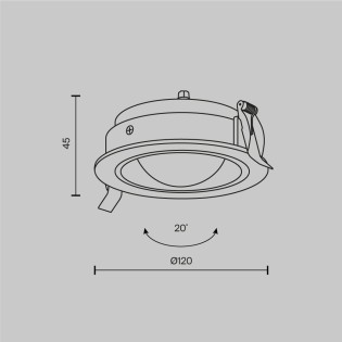 LED Bathroom Ceiling Recessed Light Lens (12W)