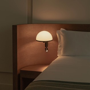 Wall lamp with LED reader Dome