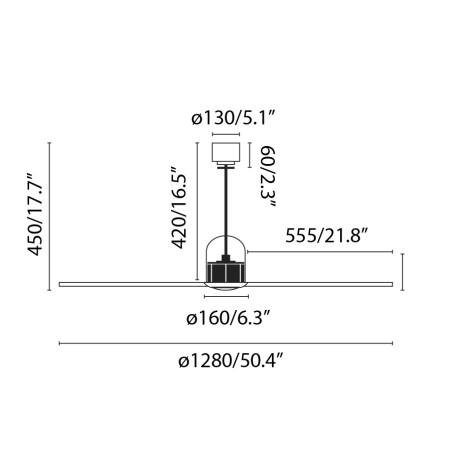Deco Fan M 3000K LED Ceiling Fan (16W)