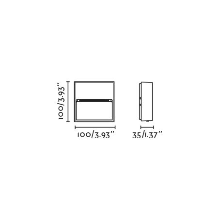 Outdoor LED Wall Lamp Dune SQ 4CCT (3W)