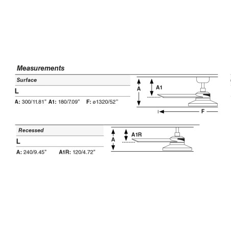 LED Ceiling Fan Rudder TAK L 4 (20W)