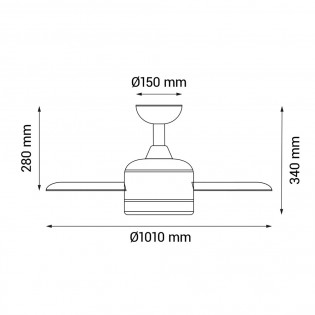 LED Ceiling Fan Rainbow M White CCT (Dim (18W)
