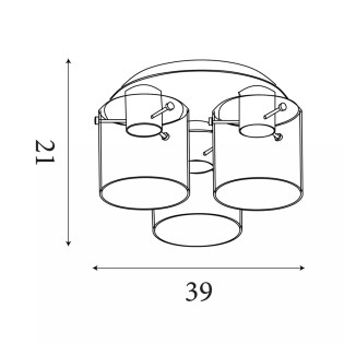 Plafón de techo Sweden (3 luces)
