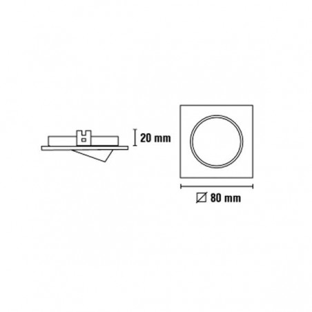 Recessed Spotlight Eclo squared white