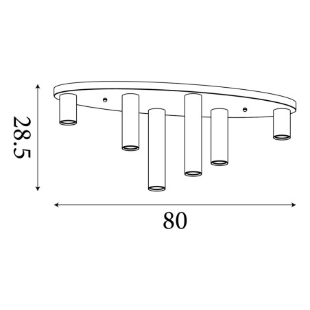 Ceiling Flush Light Tubes II (6 lights)