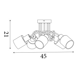 Ceiling Flush Light Knot (5 lights)