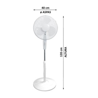 Ventilador de pie Luno 3 velocidades (40W)