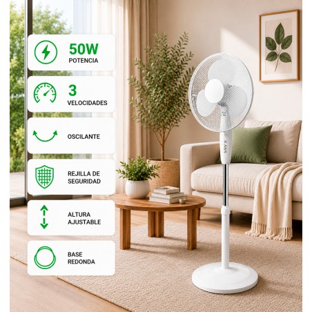 Ventilador de pie Luno 3 velocidades (40W)