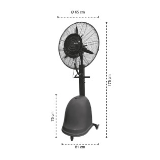 Ventilador de pie industrial con nebulizador Carpatos (200W)