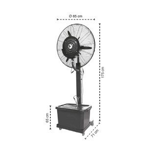 Ventilador de pie industrial con nebulizador Apeninos (200W)