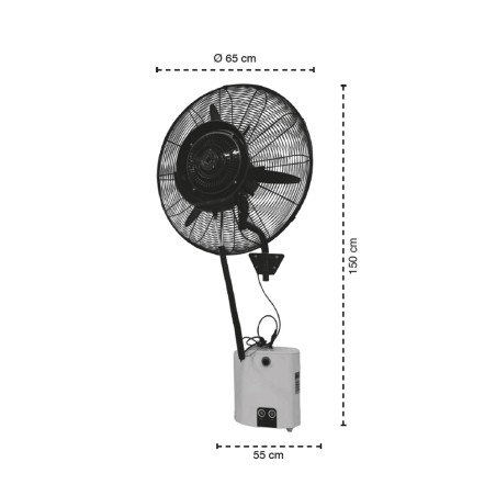 Ventilador de pie industrial con nebulizador Urales (200W)