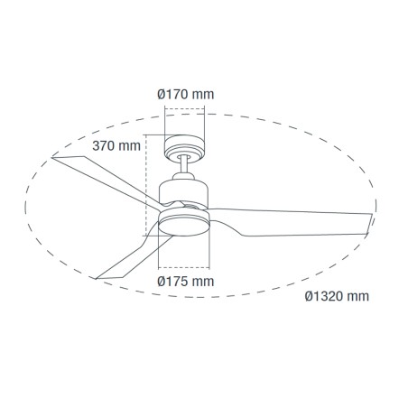 LED-Deckenventilator Flip Weiß (15W)