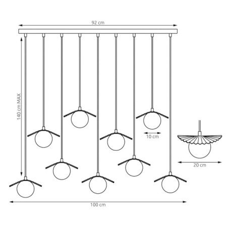 Valbona White Ceiling Lamp (9 lights)