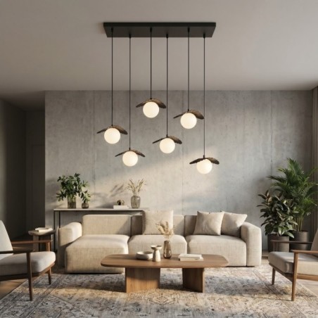 Valbona Black Ceiling Lamp (6 lights)