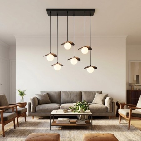Valbona Black Ceiling Lamp (6 lights)