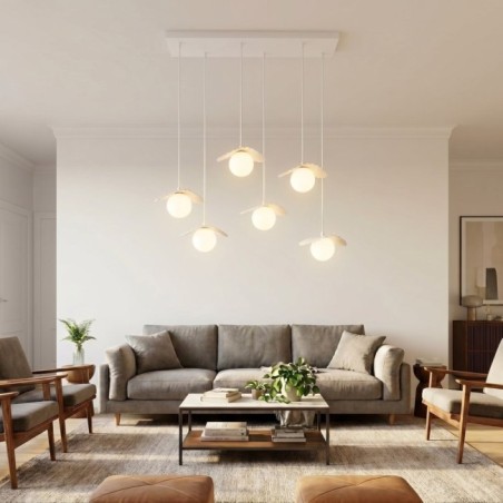 Valbona White Ceiling Lamp (6 lights)